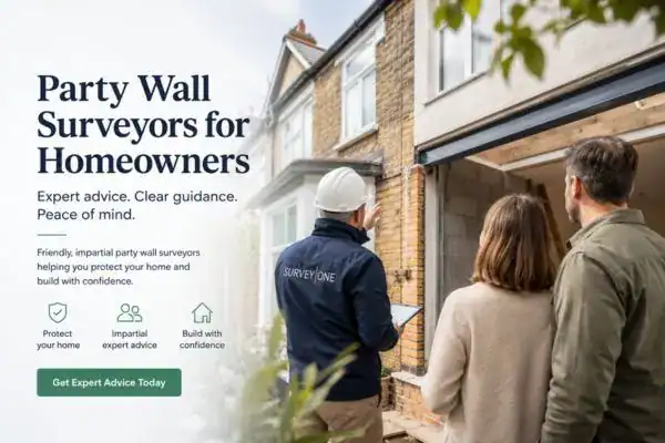 Image of couple with Party wall survey from Survey One Ipswich